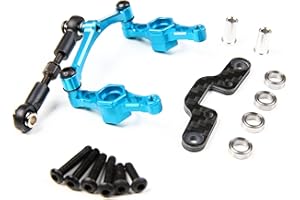 MINXID TT-02 CNC Aluminum Crank Steering Arm with Bridge for 1:10 RC Car TT02 Upgrade Part (Blue)