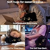 Mewaii Cute Black Cat Plush Pillow Kawaii Squishy Plush Toy 13in view 4