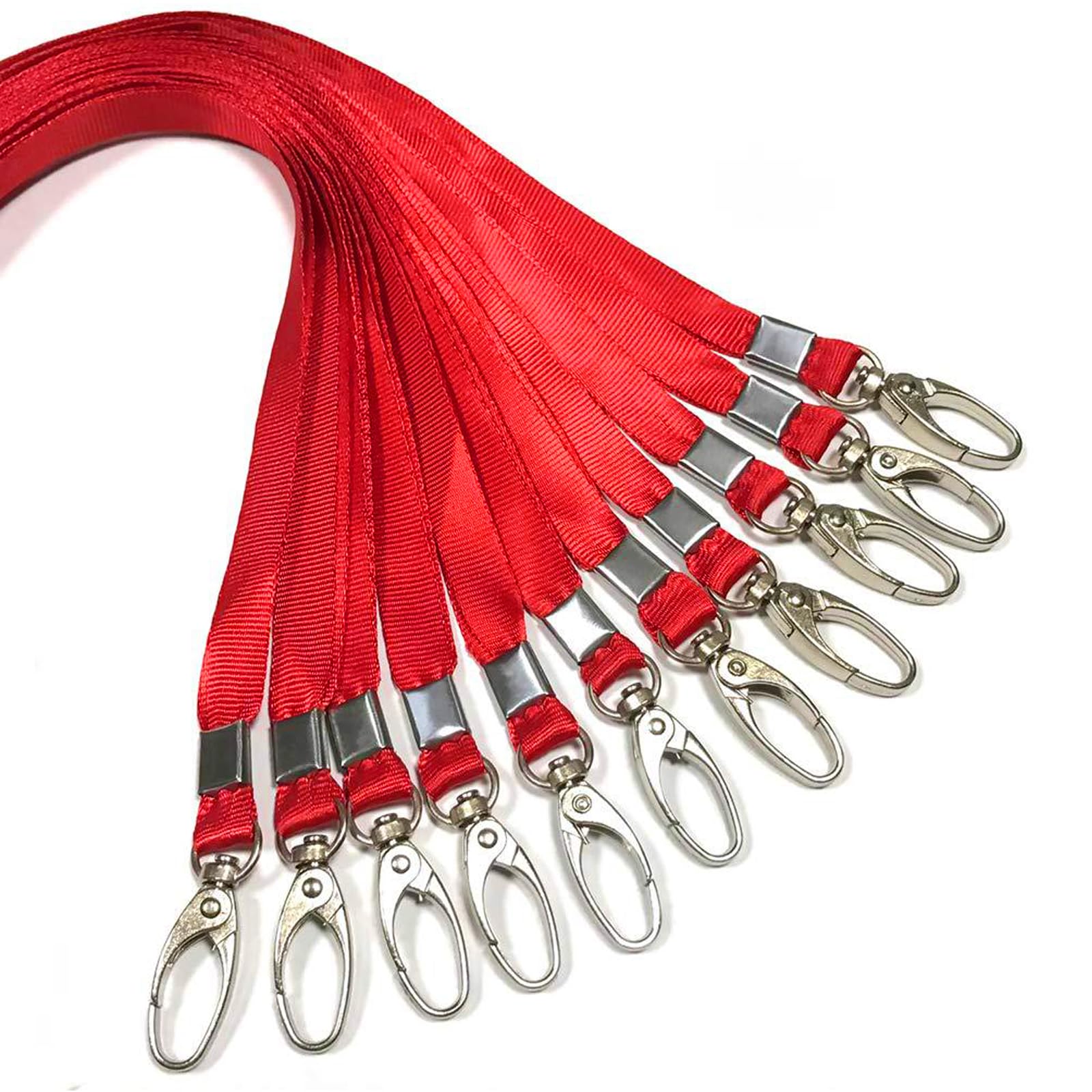 TCPENG Red Lanyard 100 Pack Bulk Badge Lanyards for ID Badges Neck Cruise Lanyard Name Tag Lanyard ID Holder (100 Pack Red)