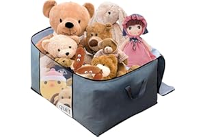 toresper closet organization and storage,Large Capacity toy storage with Reinforced Handles,Foldable Storage Bags with Clear Window for Clothes Pillow Blankets Bedding