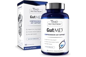 1MD Nutrition GutMD - L-Glutamine Capsules w/Prebiotic for Gut Health - L Glutamine Supplement - Supports Healthy Digestive Tract Integrity - 90 Capsules