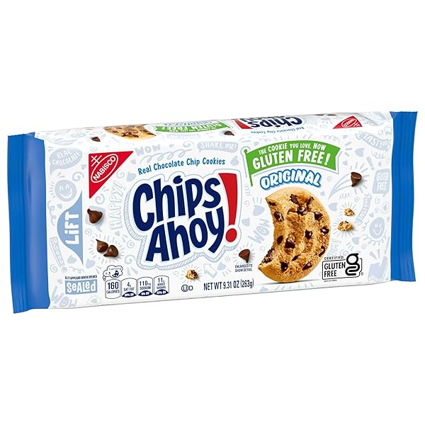 CHIPS AHOY! ORIGINAL CRUNCHY CHOCOLATE CHIP COOKIES, GLUTEN FREE, 9.31 OZ CHIPS AHOY!