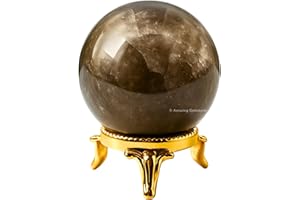 Amazing Gemstone Smoky Quartz Crystal Ball with Stand - 1.5 Inches Crystal Sphere Meditation Balls for Witchcraft and Decorative Balls