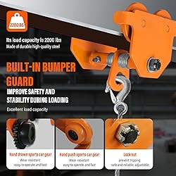 2200LBS I-Beam Trolley 1 Ton Manual Adjustable for