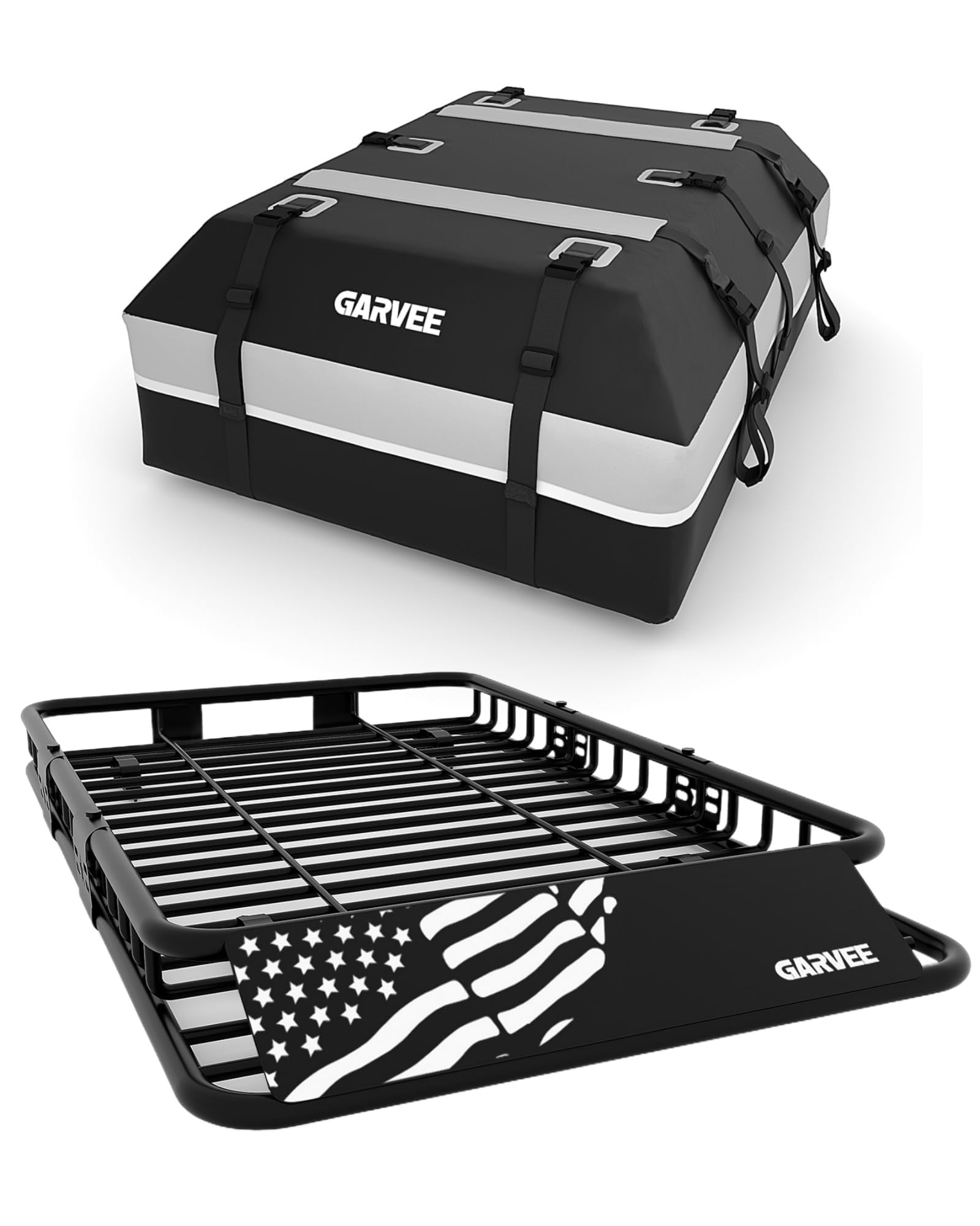 Photo 1 of GarveeLife 64" x 39" Universal Roof Rack Basket, 200 Lbs Capacity Rooftop Cargo Carrier Basket with 21 Cubic Feet (52" x 39") Waterproof Luggage Bag, for Suvs, Trucks, Vehicles