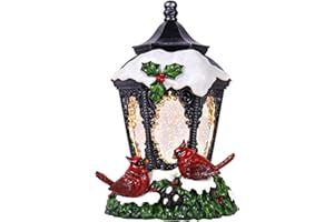 GLEXPFESTI Christmas Snow Globe Lantern Cardinals Water Glittering Globe with 6H Timer Function Christmas Snow Globes 3 AA Battery Operated for Christmas Festival Decorations Gifts (Cardinals)