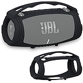 XEGIMOR Silicone Cover Case Compatible with JBL Xtreme 3 Portable Bluetooth Speaker, Soft Skin Sleeve for JBL Xtreme 3 Bluetooth Speaker(Black Case)