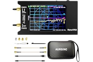AURSINC NanoVNA-H4 Vector Network Analyzer, 4inch Lastest V4.4 9KHz-1.5GHz, with EVA Hard Shell Protective Storage Bag for Antenna Analyzer Ham Radio, Shockproof, Waterproof, with Carry Strap