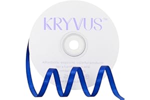 KRYVUS Royal Blue Satin Ribbon 1/4 inch X Continuous 50 Yards, Single Face Polyester Ribbon Perfect for Gift Wrapping, Flower Bouquet, Wedding Decor, Crafts, Bow Making, Sewing and More
