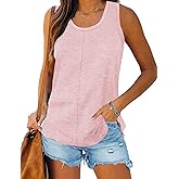 Minclouse Women's Tank Tops Scoop Neck Sleeveless Tees Casual Loose Fit Camisole