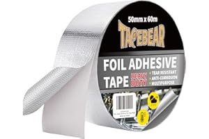 TAPEBEAR Glass Fiber Cloth Aluminum Foil Tape, Professional Insulation Heat Resistant Duct Tape, Withstand 80°C to 100°C, Rei