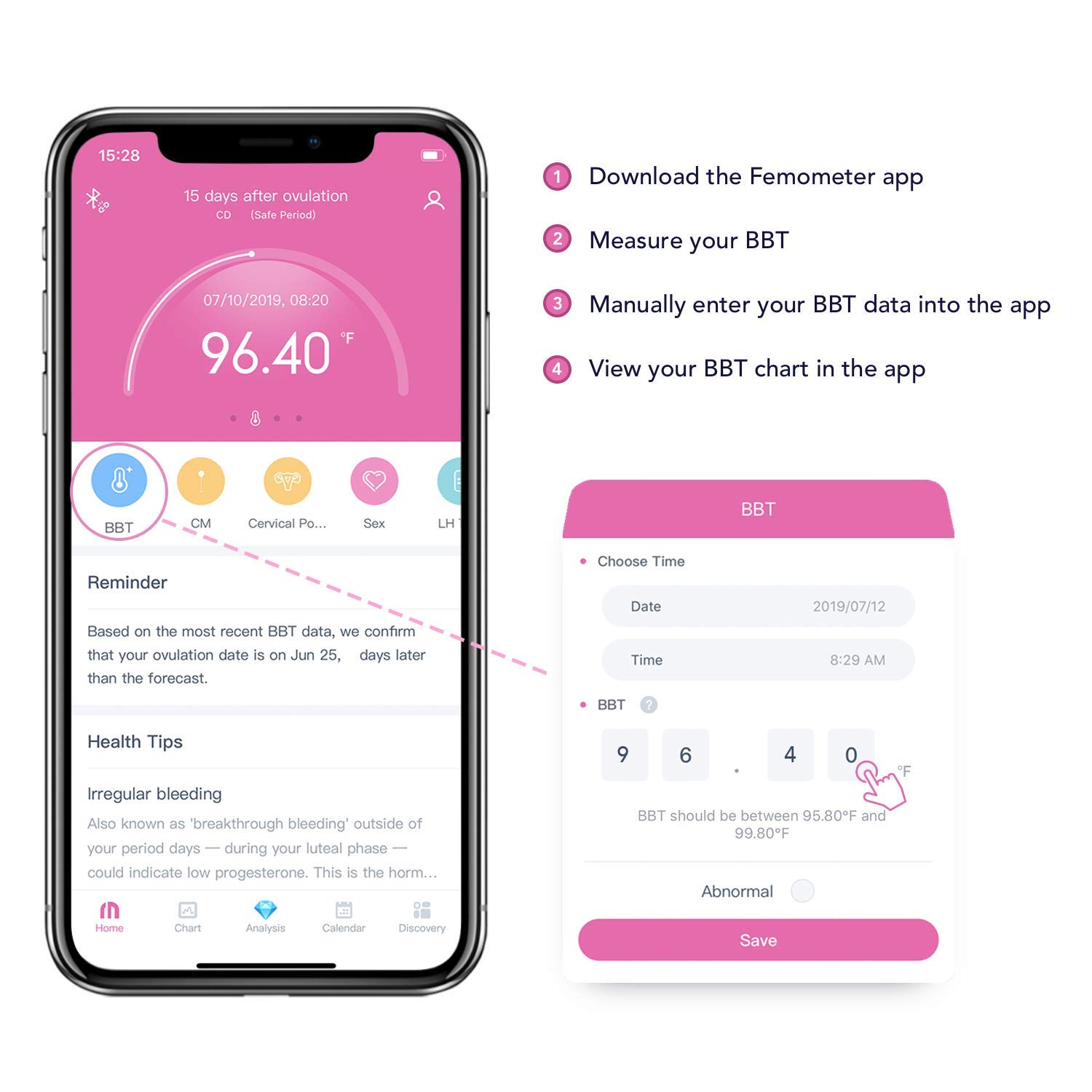 Digital Basal Thermometer, 1/100th Degree High-Precision Oral Thermometer with Memory Recall, Accurate Digital Thermometer for Fever and Natural Family Planning by Femometer: Industrial & Scientific