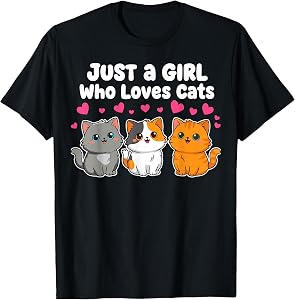 Just a Girl Who Loves Cats Cute Kittens T-Shirt