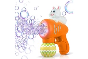SpringFlower Easter Bubble Machine,Bubbles Gun for Toddlers, Outdoor Toys Bunny Bubble Blower for Kids, Bubble Maker for Easter Party Favor Supplies, Easter Basket Essentials, Basket Stuffers Fillers