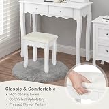 WOLTU White Padded Dressing Table Stool Baroque Style 37x28x44.5cm MB6095ws view 5