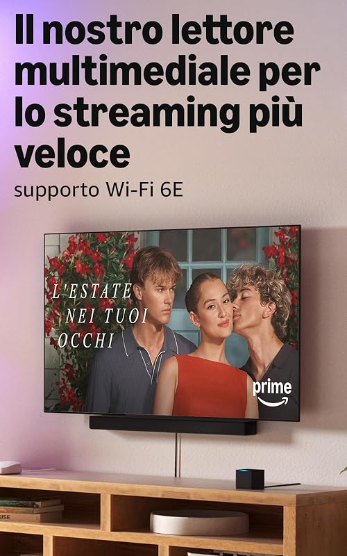 Fire TV Cube (Ultimo modello) | Lettore multimediale per lo streaming con controllo vocale tramite Alexa, Wi-Fi 6E e 4K Ultra HD, trova serie TV più velocemente con Alexa+