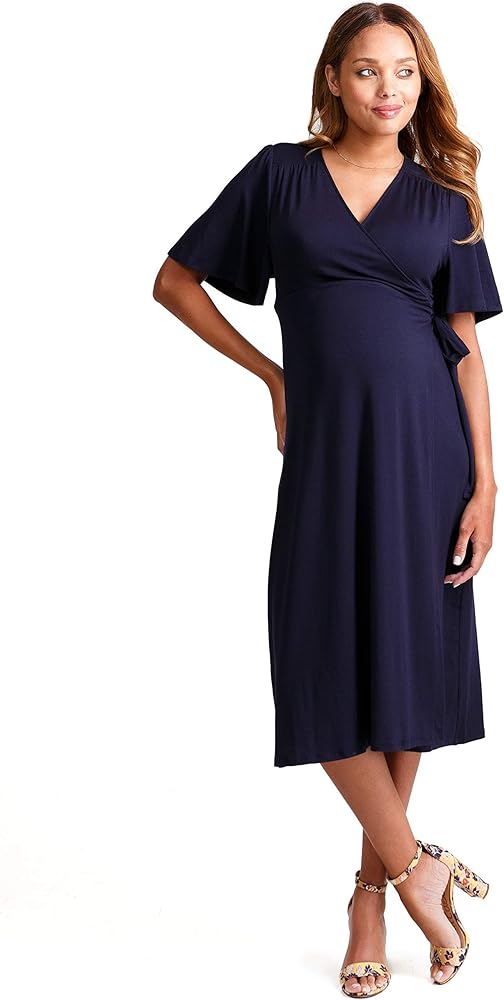 wrap dress flutter sleeve