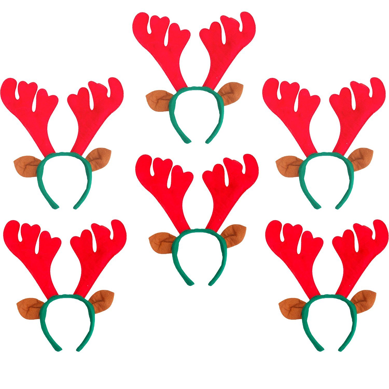 Rocking Party Value Set of 6 x Festive Christmas Reindeer Headbands