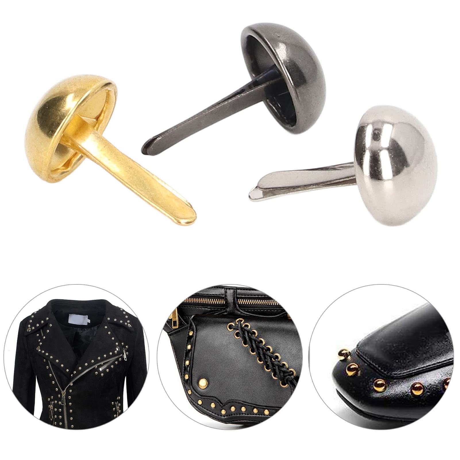 300Pcs Split Pins, 10mm Round Brass Metal Paper Fasteners Brads Split Pins Mini Brads for DIY Craft Scrapbooking