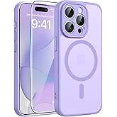 FNTCASE for iPhone 15 Pro Case, Fit for Magsafe, Screen Protector | Full Camera Protection, Translucent Matte, 14FT Military 