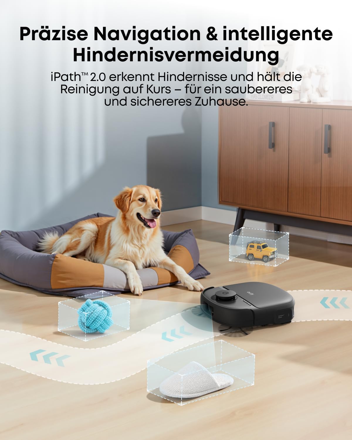 eufy Saugroboter mit Wischfunktion C28, HydroJet delbstreinigende Wischrolle, 15.000 Pa Turbo-Saugkraft, 5‑in‑1 Omni-Station, Anti-Verwicklung-Bürste, KI‑Hinderniserkennung 7
