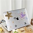 BYCeKe Compatible with MacBook Pro 13 inch Case M2 2024-2016 A2338 M1 A2251 A2289 A2159 A1989 A1708 A1706,for MacBook Pro 13 Cute Case& Keyboard Cover for Mac Pro M1 Kawaii Print, Starfish