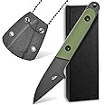Ccanku C1295 Fixed Blade Knife,9Cr18Mov Blade G10 Handle EDC Tool Neck Knife with kydex Sheath for Outdoor, Camping, Hiking, Fishing(Army Green)