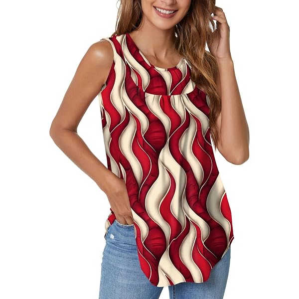 CHICGAL Women's Graphic Tank Top - Loose Fit Sleeveless Tunic Blouse For Summer Casual Wear - View #8