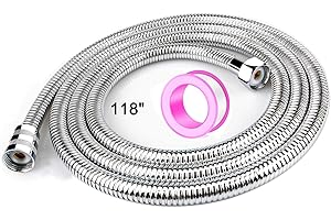 Shower Hose,118 inch Extra Long Stainless Steel Shower Head Hose for Hand Held Shower Heads, Replacement Hose with Brass Inse