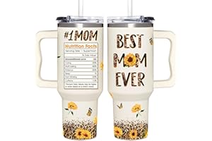 AT2Z GLOBAL Best Mom Ever Gifts - Gifts for Mom from Daughter, Son, Kids - Mom Gifts - Mothers Day Gift For Mom - Birthday Gifts Idea For Mother - Christmas Gifts for Mom, Wife - Mom Tumbler With Handle 40oz