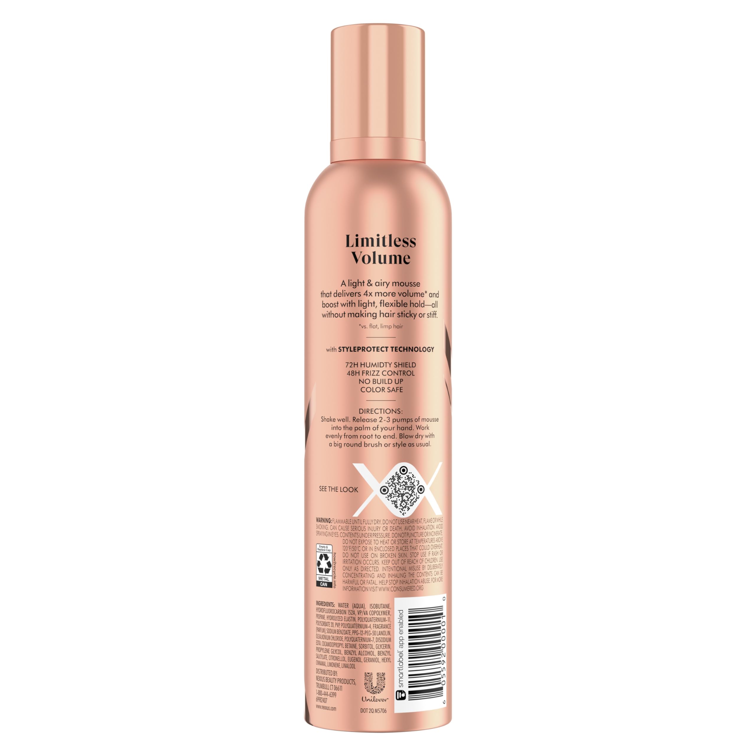 Nexxus Volumizing Foam Hair Mousse, Pink, 10.6 Ounce | Pack of 1 | Hair Styling Mousse