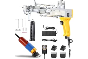 YOOPIN Carpet Tufting Gun and Trimmer Kit,2-in-1 Cut and Loop Pile Carpet Gun and Carpet Carving Shears, Carpet Making Starter Kit, Carpet Making Machine Starter Kit for Beginners (Yellow)