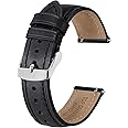BISONSTRAP Retro Leather Watch Straps for Men, Oil Waxed Calfskin Replacement Band, Quick Release, Band Width 18mm 19mm 20mm 22mm