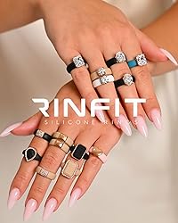 Rinfit Silicone Rings for Women 4mm Wide, 2.5mm