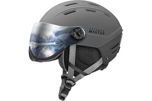 OutdoorMaster Snowboard Helmet with Ski Goggles, Ski Helmet and 2-in-1 Visor Detachable Goggles Set, Protective EPS Foam & 14 Cooling Vents - Snow Helmets for Men, Women & Youth