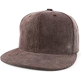Trendy Apparel Shop High Profile Structured Woven Corduroy Plain Snapback Cap