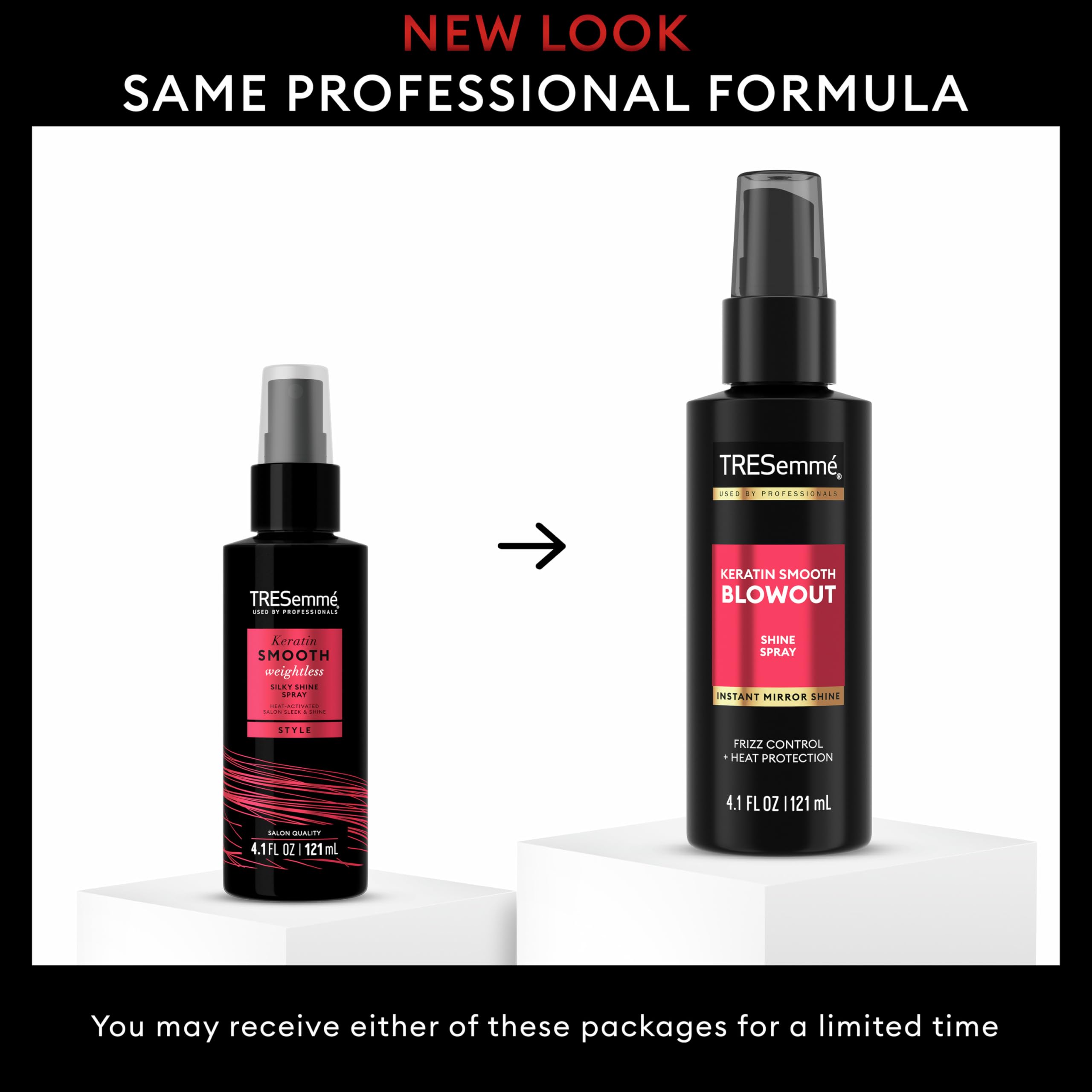 TRESemmé Silky Shine Spray Keratin Smooth for Heat Activated Sleek & Shine, Weightless, 4.1 Fl Oz