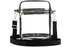 WEIMZC Clear Crossbody Bag Stadium Approved,Adjustable Shoulder Strap Clear Crossbody Purse for Concerts,Sports Events
