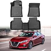 TPE Automotive Floor Mats Custom for 2019-2026 Nissan Altima, All Weather Cover Protection Waterproof Black Floor Liner Front & Rear Row Full Set Car Mats, 3PCS