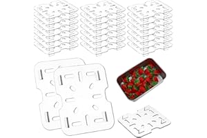AojSup Set of 24 Plastic Drain Shelf - Premium Acrylic Drain Away Trays for 1/6 Size Food Pans (4.5" x 4") - Kitchen & Commercial Use for Fruits Vegetables Meats