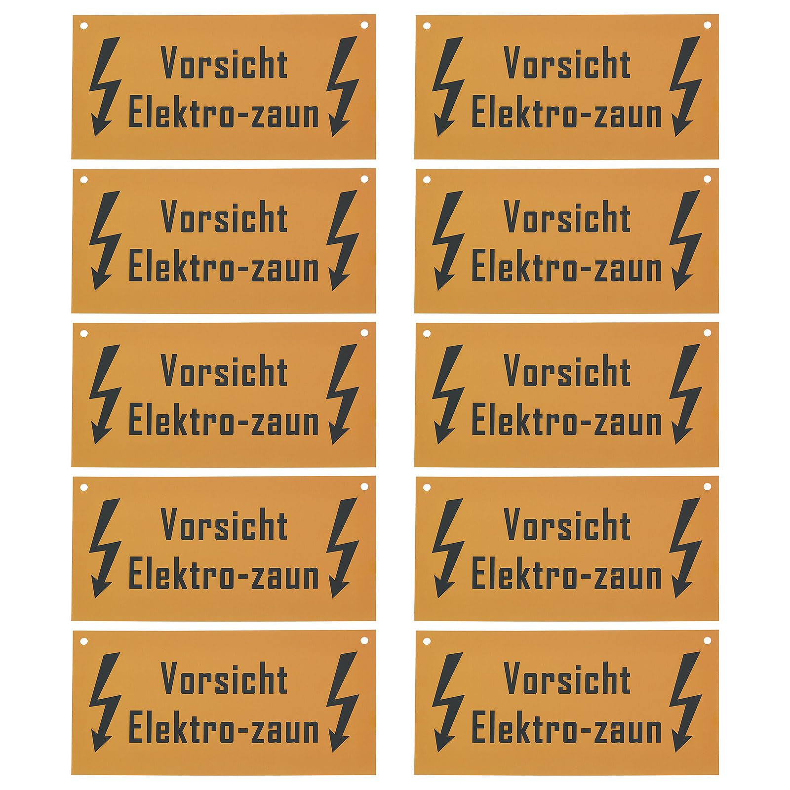 VGOL 10pcs German Warning Electric Fence Sign 200x100mm No Touching Safety Signs Plastic Electric Fence Warning Sign for Wall Fence Farmhouse Farm