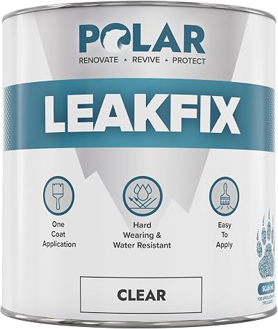 Polar Leak Seal Paint 1L Clear Roof Waterproof Sealant for Leaks & Cracks