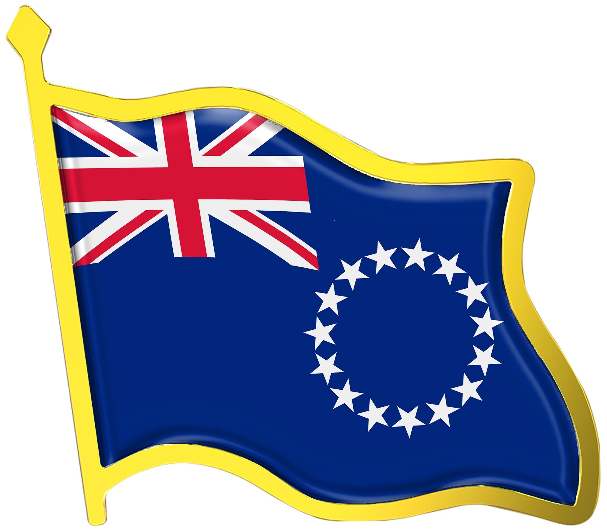 Cook Islands Flag Lapel Pin - Enamel Metal National