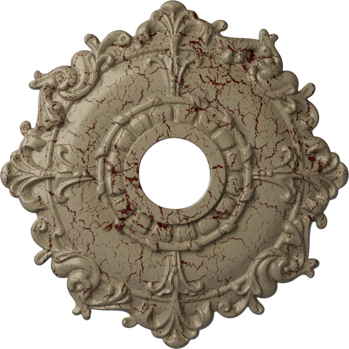 Ekena Millwork CM18RLGDC Riley Ceiling Medallion, 18″OD x 3 1/2″ID x 1 1/2″P, Gobi Desert Crackle