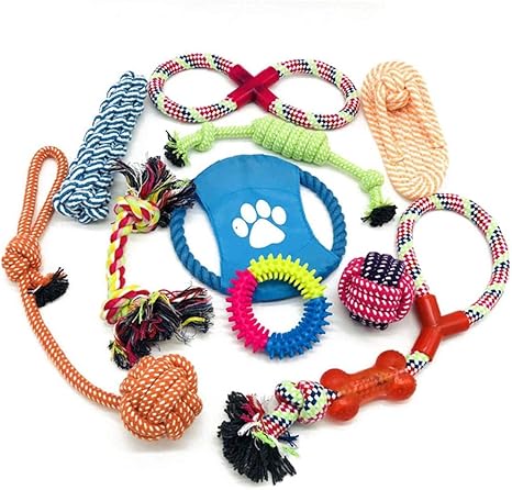 Bontand 10pcs para Perros Juguetes Interactivos del Perro Casero del Chew del Juguete del Juguete Que Vuelan Discos Cuerdas Pelotas Mascotas Perros Amor Lanzar Limpieza De Dientes Mordedura Juguete: Amazon.es: Productos para