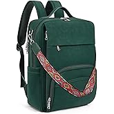 SYTRAH Leather Laptop Backpack, 15.6 Inch Business Computer Bag, Designer College Backpack Travel Backpack with Colorful Shoulder Bag Strap Green