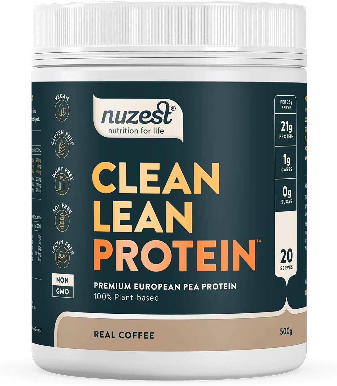 NuZest Clean Lean Protein (pea), Cappuccino, 1.1 pounds