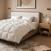 OASWET White Goose Feather Down Fiber Comforter Twin Size Duvet Insert Fluffy Hotel Comforter, Perfect for Your Child's Bedroom, The College Dorm, Or As a Space-Saving Essential for Your Guest Room