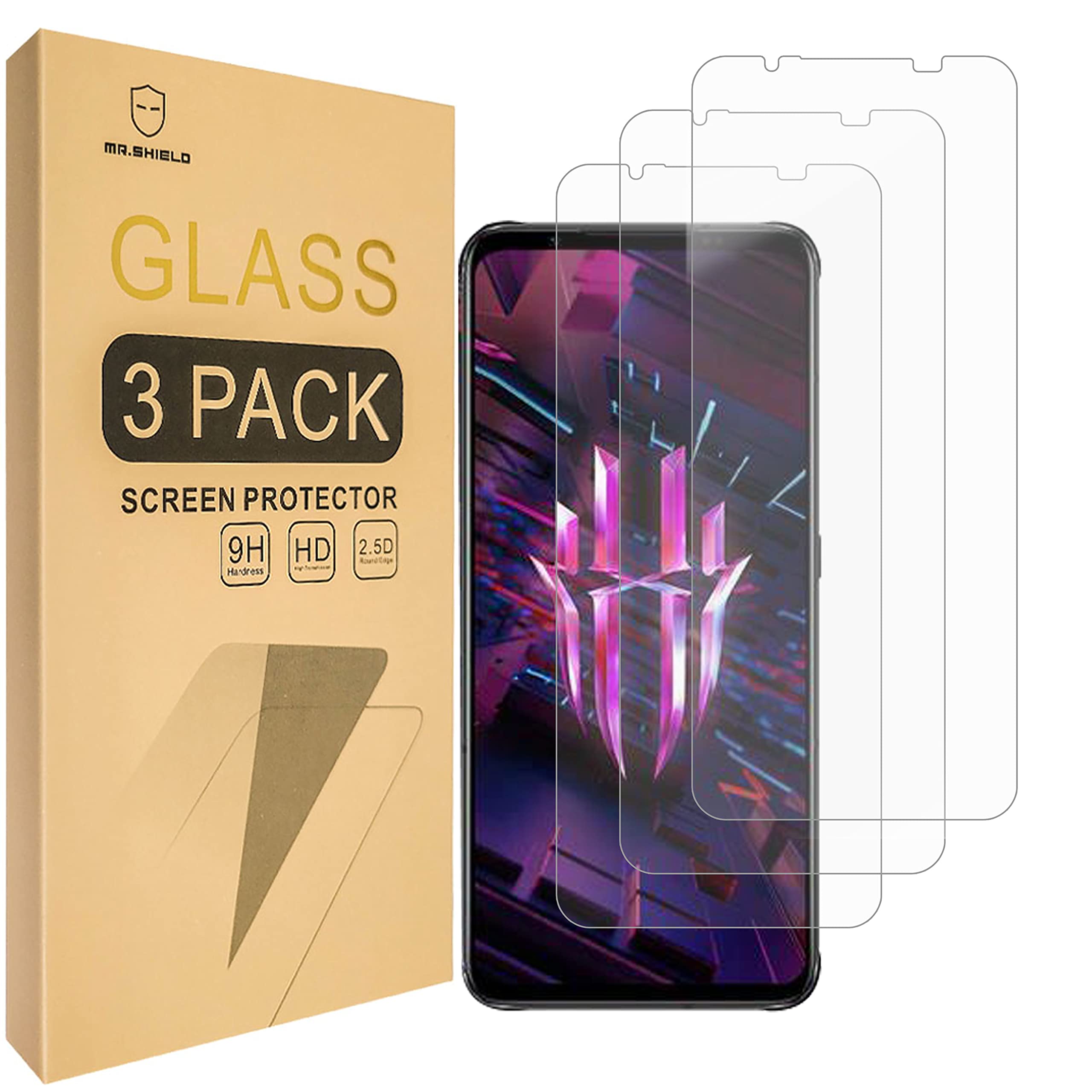 Mr.Shield Screen Protector For Nubia Red Magic 7 / Red Magic 7S [Tempered Glass] [9H Hardness] [3-Pack] Screen Protector