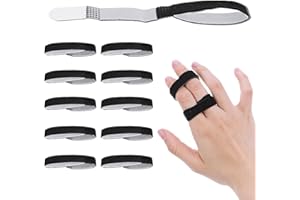 Wanmu Buddy Tape Finger Straps, 10 Pcs Finger Buddy Wraps With Padded, Hook and Loop Pinky Fingers Tapes Splint for Injured, Jammed, Swollen Fingers Support, Washable and Reusable